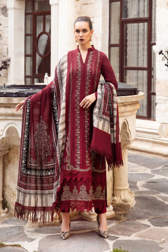 Maria B Luxury Dhanak 3PC Embroidered Winter Suit